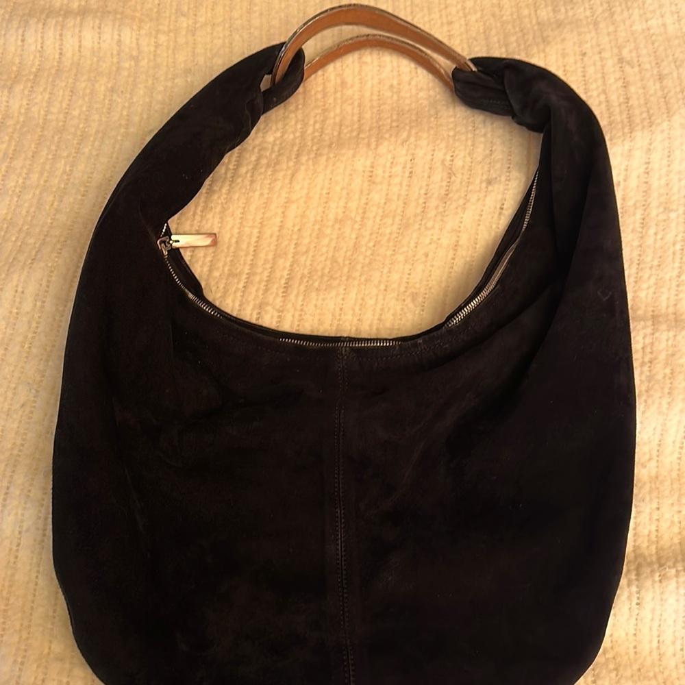 Donna Karan New York suede saddle bag